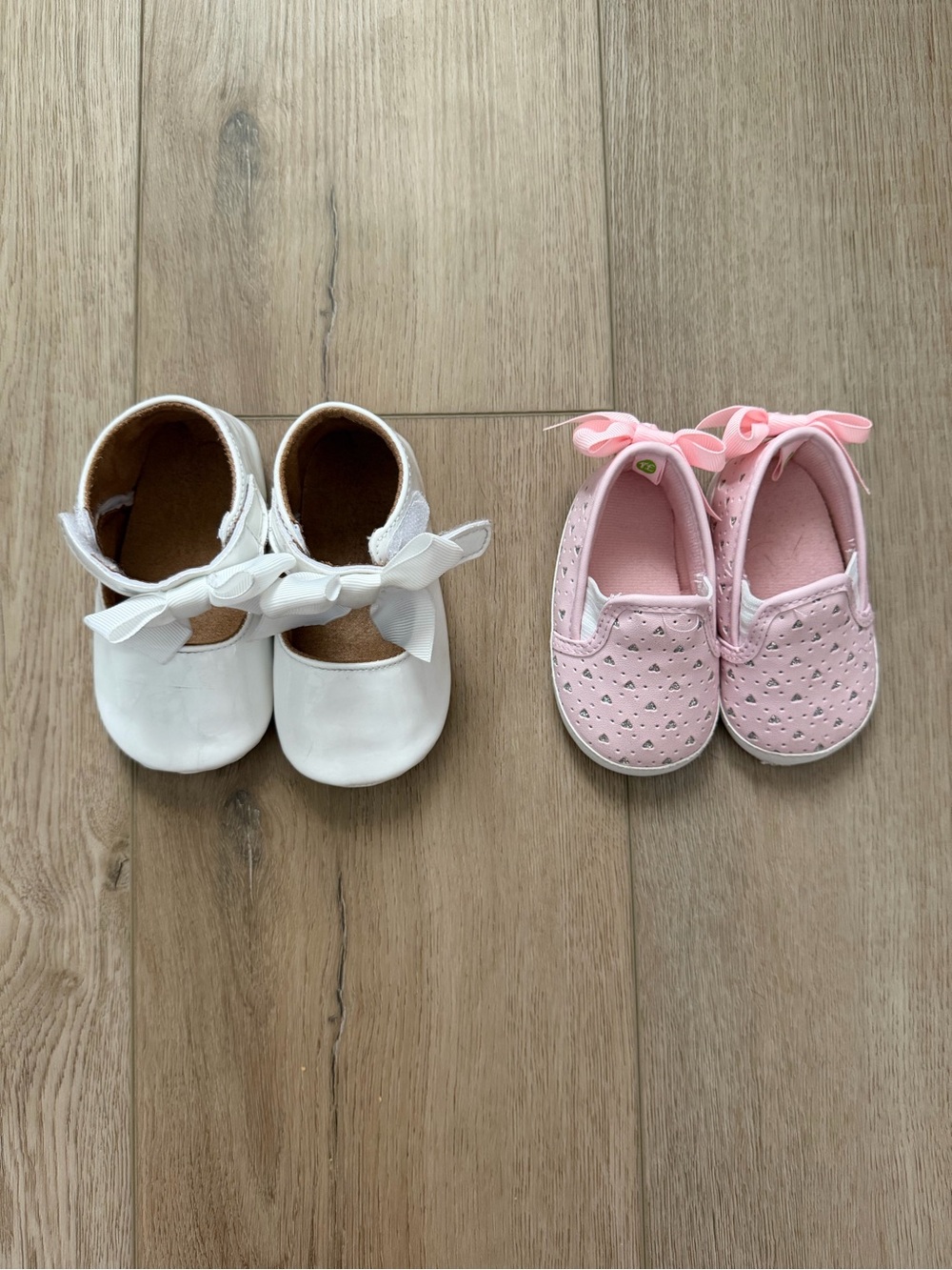 Kids Pink & White Ballet-Style Shoes with Bows